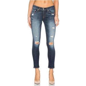 Rag & Bone Capri Jeans In Dark Shredded Size 24